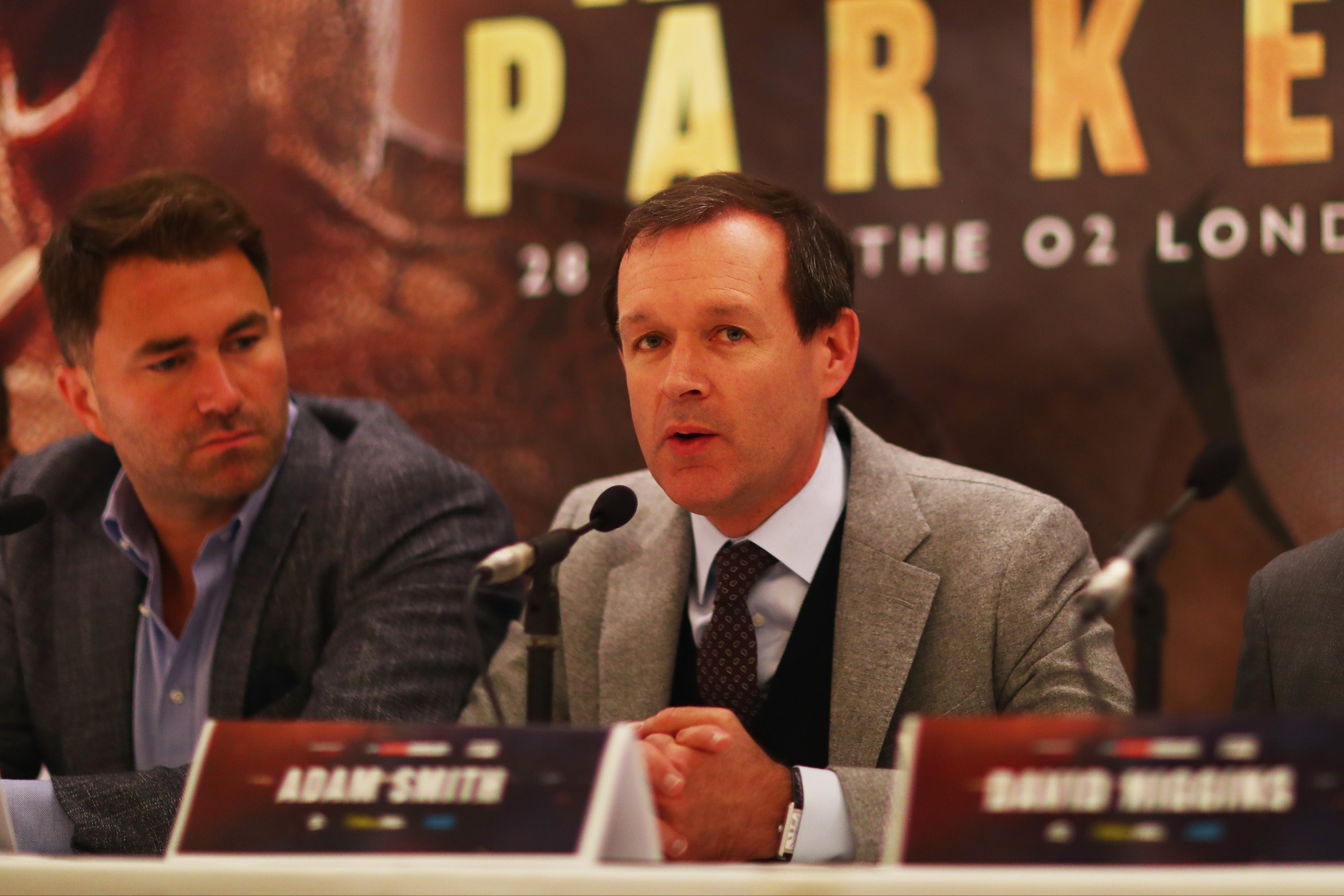 Smith worked with Eddie Hearn (left) and Matchroom during Sky